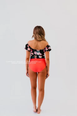 Pink Desert PUFF SLEEVE MIDKINI SWIM TOP IN LE FLEUR BY PINK DESERT 23 Pink Desert PUFF SLEEVE MIDKINI SWIM TOP IN LE FLEUR BY PINK DESERT