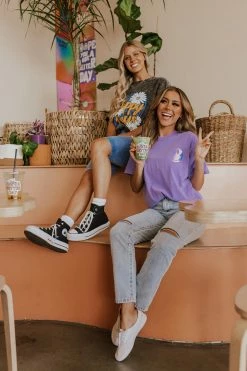 BLT THE HOLOGRAPHIC SMILEY TEE IN VIOLET 9 BLT THE HOLOGRAPHIC SMILEY TEE IN VIOLET
