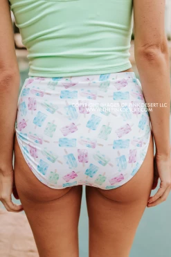PINK DESERT VINTAGE HIGH WAIST SWIM BOTTOM IN POPSICLE