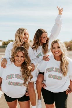 THE PINK DESERT ACADEMY PULLOVER IN WHITE BY PINK DESERT 16 THE PINK DESERT ACADEMY PULLOVER IN WHITE BY PINK DESERT