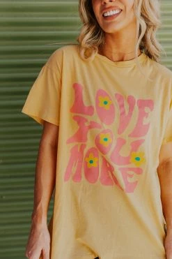 Style U TOPS THE RETRO LOVE YOU MORE DAISY TEE IN MUSTARD 7 Style U TOPS THE RETRO LOVE YOU MORE DAISY TEE IN MUSTARD
