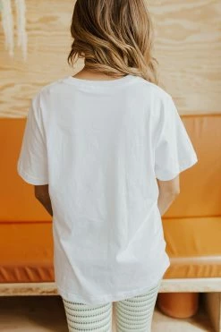 12pm By Mon Ami THE CHECKERED SMILEY TEE IN WHITE