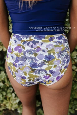 PINK DESERT VINTAGE HIGH WAIST SWIM BOTTOM IN WILD LAVENDER