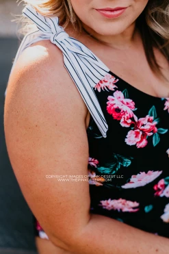 ONE SHOULDER BOW ONE PIECE IN LE FLEUR BY PINK DESERT