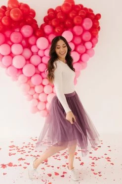 Ee:some THE PRECIOUS HEART TULLE SKIRT IN PLUM SKIRTS
