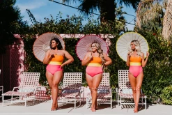 SWIM FUN IN THE SUN COLORBLOCK BANDEAU ONE PIECE BY SASSY RED LIPSTICK X PINK DESERT