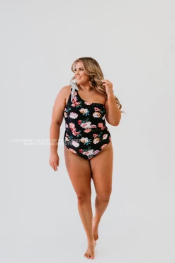 ONE SHOULDER BOW ONE PIECE IN LE FLEUR BY PINK DESERT