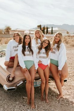 THE PINK DESERT ACADEMY PULLOVER IN WHITE BY PINK DESERT