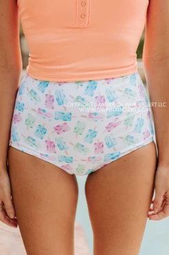 PINK DESERT HIGH WAIST SWIM BOTTOM IN POPSICLE