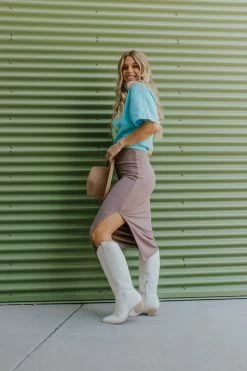 Illa Illa THE MALIA MIDI SKIRT IN DUSTY MOCHA SKIRTS 9 Illa Illa THE MALIA MIDI SKIRT IN DUSTY MOCHA SKIRTS