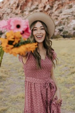 SungLight DRESSES THE MATCH MAKER MAXI DRESS IN DUSTY ROSE