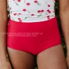PINK DESERT HIGH WAIST SWIM BOTTOM IN CHERRY RED