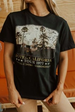 12pm By Mon Ami THE HOTEL CALIFORNIA GRAPHIC TEE IN BLACK