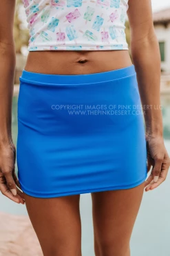 PINK DESERT NOT YOUR MAMA'S SWIM SKIRT IN ROYAL BLUE