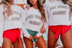 THE PINK DESERT ACADEMY PULLOVER IN WHITE BY PINK DESERT 15 THE PINK DESERT ACADEMY PULLOVER IN WHITE BY PINK DESERT