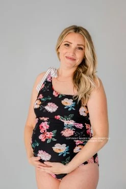 ONE SHOULDER BOW ONE PIECE IN LE FLEUR BY PINK DESERT