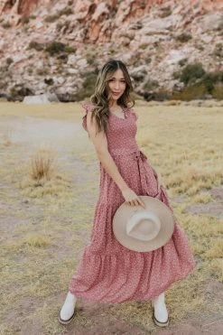 SungLight DRESSES THE MATCH MAKER MAXI DRESS IN DUSTY ROSE