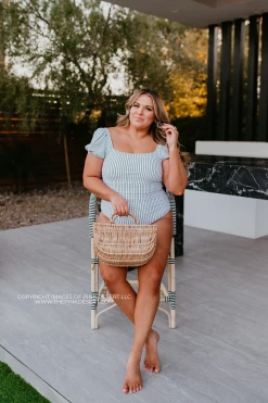 PUFF SLEEVE ONE PIECE IN BONJOUR STRIPE BY PINK DESERT