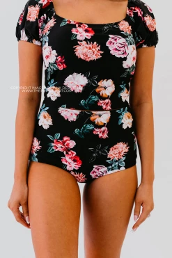 HIGH WAIST SWIM BOTTOM IN LE FLEUR BY PINK DESERT