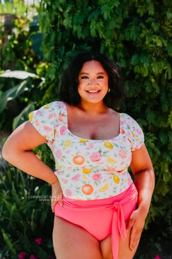 HIGH WAIST TIE FRONT SWIM BOTTOMS IN PALM SPRINGS PINK BY SASSY RED LIPSTICK X PINK DESERT 14 HIGH WAIST TIE FRONT SWIM BOTTOMS IN PALM SPRINGS PINK BY SASSY RED LIPSTICK X PINK DESERT