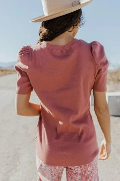 Ces Femme TOPS THE MAE RIBBED TOP IN MAUVE