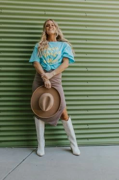 Illa Illa THE MALIA MIDI SKIRT IN DUSTY MOCHA SKIRTS