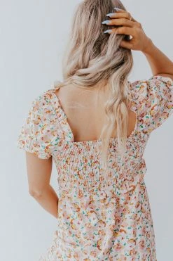 Blu Pepper THE POLLIE FLORAL MIDI DRESS IN LIGHT PINK DRESSES