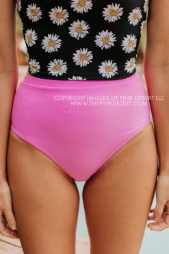 PINK DESERT VINTAGE HIGH WAIST SWIM BOTTOM IN NEON LILAC