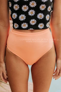PINK DESERT VINTAGE HIGH WAIST SWIM BOTTOM IN NEON ORANGE