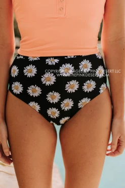 PINK DESERT VINTAGE HIGH WAIST SWIM BOTTOM IN LA LA DAISY