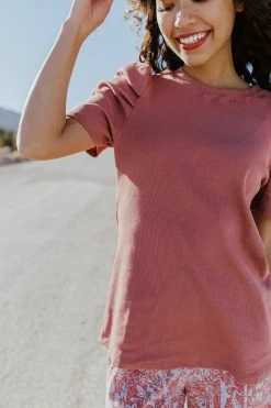 Ces Femme TOPS THE MAE RIBBED TOP IN MAUVE