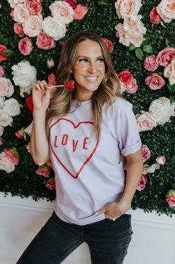 THE PINK DESERT LOVE TEE IN LAVENDER PD EXCLUSIVES