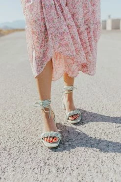 Verona Collection THE MARILYN BRAIDED HEELS IN MINT SHOES