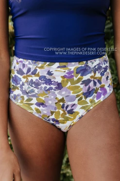 PINK DESERT VINTAGE HIGH WAIST SWIM BOTTOM IN WILD LAVENDER