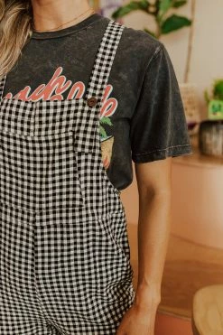 Polagram/Baevely THE GWEN GINGHAM OVERALLS IN BLACK SETS