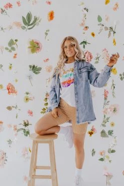 Polagram/Baevely THE OUT AND ABOUT BIKER SHORTS IN ORANGE GINGHAM BOTTOMS