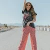 Better B THE ROSIE FLORAL PANTS IN RED