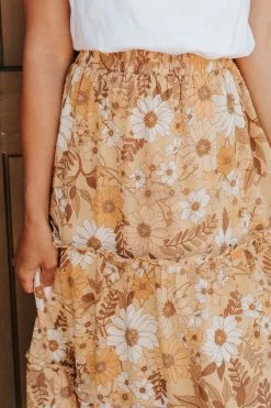 Polagram/Baevely THE UNDER THE SUN MIDI SKIRT IN DUSTY YELLOW