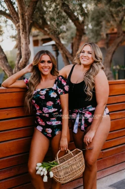 Pink Desert PUFF SLEEVE ONE PIECE IN LE FLEUR BY PINK DESERT SWIM