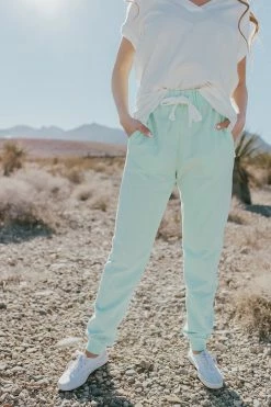Trend Notes BOTTOMS THE MOLLI MINERAL WASHED JOGGERS IN MINT