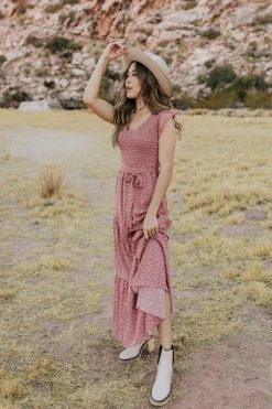 SungLight DRESSES THE MATCH MAKER MAXI DRESS IN DUSTY ROSE