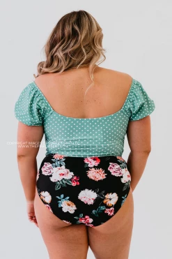 HIGH WAIST TIE FRONT SWIM BOTTOMS IN LE FLEUR BY PINK DESERT 8 HIGH WAIST TIE FRONT SWIM BOTTOMS IN LE FLEUR BY PINK DESERT