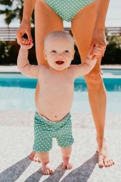 BOYS EUROPEAN CUT SWIM SHORT IN CIAO! POLKA DOT BY PINK DESERT