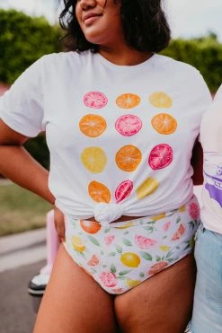 THE SQUEEZE THE DAY CITRUS TEE BY SASSY RED LIPSTICK X PINK DESERT