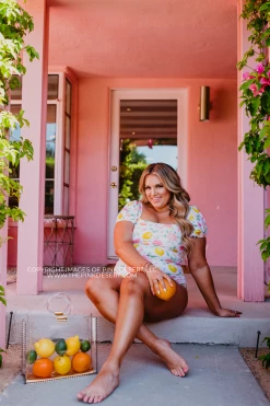 SWIM PUFF SLEEVE ONE PIECE IN CITRUS PRINT BY SASSY RED LIPSTICK X PINK DESERT 23 SWIM PUFF SLEEVE ONE PIECE IN CITRUS PRINT BY SASSY RED LIPSTICK X PINK DESERT