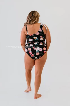 ONE SHOULDER BOW ONE PIECE IN LE FLEUR BY PINK DESERT