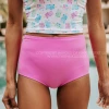 PINK DESERT HIGH WAIST SWIM BOTTOM IN NEON LILAC