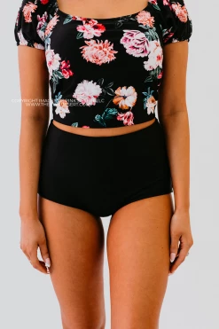 Pink Desert HIGH WAIST SWIM BOTTOM IN BLACK BY PINK DESERT