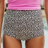 PINK DESERT HIGH WAIST SWIM BOTTOM IN SNOW LEOPARD