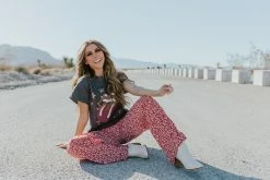 Better B THE ROSIE FLORAL PANTS IN RED